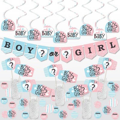 Big Dot Of Happiness Baby Gender Reveal - Team Boy Or Girl Party Bunting  Banner - Party Decorations - Gender Reveal : Target