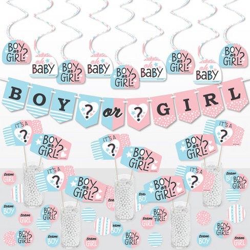Big Dot Of Happiness Baby Gender Reveal - Team Boy Or Girl Party Supplies  Decoration Kit - Decor Galore Party Pack - 51 Pieces : Target