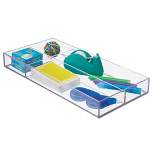 mDesign Plastic Stackable Office Divided Storage Drawer Organizer Tray - Clear