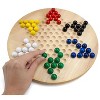Slickblue Wooden Chinese Checkers Game – Classic 6-Player Set with 60 Bright Marbles and Star Board - 2 of 3