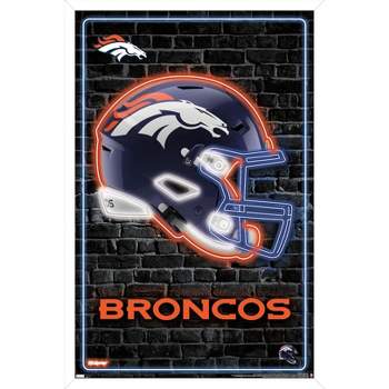 Trends International NFL Denver Broncos - Neon Helmet 23 Framed Wall Poster Prints