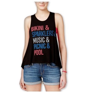 Hybrid Womens Americana Zip Racerback Tank Top, Black, Medium - 1 of 1