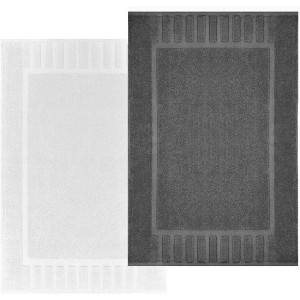 White Classic Cotton Bath Mat Floor Towel [Not a Rug] 2-Pack - 22x34" - 1 of 4