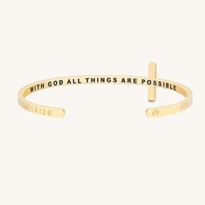 Mantra Jewelry - Matthew 19:26: With God All Things Are Possible cross bracelet - 1 of 4