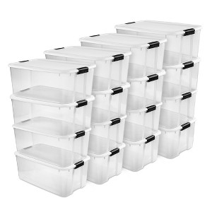 Sterilite Ultra Latch Box, Stackable Storage Bin with Lid, Plastic Container with Heavy Duty Latches to Organize - 1 of 4