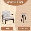 Mid Century Modern Accent Chair and Coffee Table Set, Upholstered Armchair with Side Table for Living Room Bedroom-3irtyhousy - 4 of 4