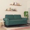vidaXL Modern 2-Seater Sofa in Velvet Fabric with Densely Padded Seat and Armrests - Dark Green - 2 of 4