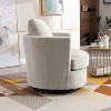 Hrinhom Modern Chenille Swivel Barrel Chair with Metal Base - 3 of 4