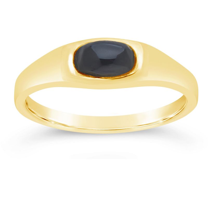 SHINE by Sterling Forever Black Onyx Signet Ring, 1 of 4