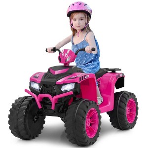 Honeyjoy 24V Kids Ride-On Electric ATV 4-Wheeler Quad Car with Wireless Connection Black/Blue/Pink/Red/Purple - 1 of 4