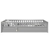 Cesicia Twin Size Floor Bed, Integral Construction With Super High Security Barrier, Door, Children'S Floor Bed Frame - 2 of 4