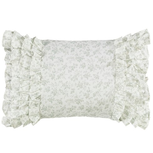 Laura ashley ruffled 2024 garden throw pillow