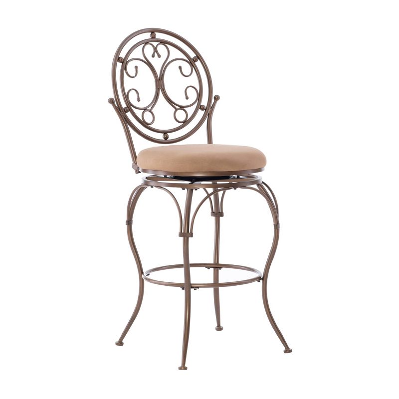 Big and Tall Mila Microsuede Upholstery Swivel Seat Barstool Bronze - Powell Company, 1 of 16
