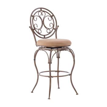 Big and Tall Mila Microsuede Upholstery Swivel Seat Barstool Bronze - Powell Company