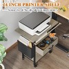 Gericco 2 Drawer File Cabinet with 24'' Extended Desktop, Mobile Filing Cabinet, Rolling File Cabinet with Side Bag, Fabric Drawer, Fits A4 Size - 4 of 4