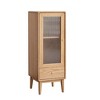 GDFStudio Ren Modern 16" Oak Wood Storage Cabinet with Glass Door and Brass Handle - 3 of 4