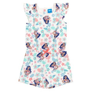 Disney Princess Mulan Belle Ariel Cinderella Sleeveless Romper Pink - 1 of 4