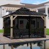 Aoodor Universal 10 x 10 ft. Gazebo Replacement Mosquito Netting Screen 4-Panel Sidewalls(Only Netting) - 2 of 4