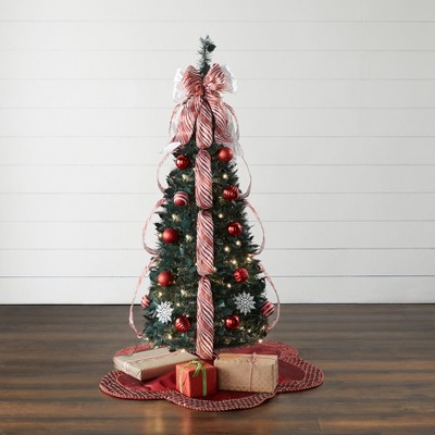 BrylaneHome 4.5 Ft Fully Decorated Pre-Lit Pop-Up Christmas Tree