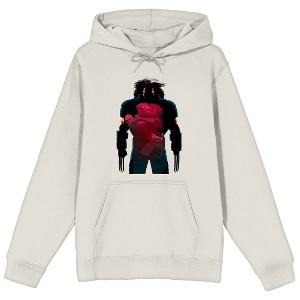 X-Men Kissing Silhouette Long Sleeve Adult Sand Hooded Sweatshirt - 1 of 2