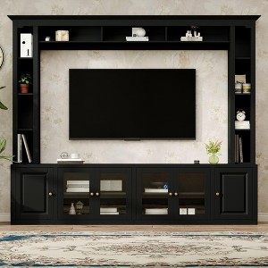 Bella Depot 92'' 4-Piece Modern Entertainment Center Wall Unit with Bookshelves for TVs Up to 80" - 1 of 4