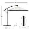 Offset 10' x 10' Aluminum Hanging Patio Umbrella Off-White - Pure Garden: Weather-Resistant, Easy Crank Open/Close - 4 of 4