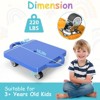 SUGIFT 4 Pcs Sports Scooter Board with Handles Plastic Casters Floor Sitting Scooter Boards for Kids Gym Indoor Outdoor Activities Play Equipment - 3 of 4