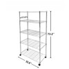 FONTOI Storage Racks, Shelving Unit with Adjustable Height, 5-Tier Wire Storage Organizers with Wheels for Garage Kitchen, Sliver, 35.6"*73.2"*17.6" - 3 of 4
