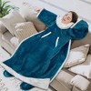PAVILIA Wearable Blanket with Sleeves and Foot Pockets, Fleece Warm Snuggle Pocket Sleeved Throw for Women Men Adults - 3 of 4