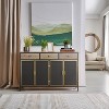 TIRAMISUBEST 48" Wide 4 Doors Modern Sideboard with 3 Top Drawers - Dark Gray Mobile File Cabinet - 2 of 4