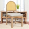 7-Piece Farmhouse Dining Table Set with 59.8" Distressed Oak Veneer Table and 6 Upholstered Rattan Back Chairs, Rustic Kitchen Furniture - 4 of 4