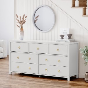 Bedroom Dressers, 47.2" Wide Banded Storage, Wooden Closet Freestanding Chest of Drawers - 1 of 4