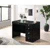 PAGED Vanity Desk with Mirror and Lights Wooden Makeup Vanity with Glass Top, 5 Drawers, Crystal Knobs for Bedroom - 4 of 4