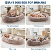 Human Dog Bed for Adult, 64.9" x 41.3" Large Giant Shared Bed for People Pets,Washable Faux Fur Removable,Bean Bag with Handle Side Pocket - 2 of 4