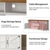 Farmhouse TV Stand for up to 55 Inch TV - Modern Entertainment Center with Barn Door, Wooden TV Console-Media Storage, White - 4 of 4