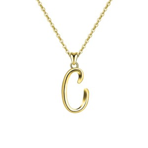 Elegant personalized touch: Stylish 14K Gold plated initial necklace. Adds sophistication and meaning to your look. - 1 of 2