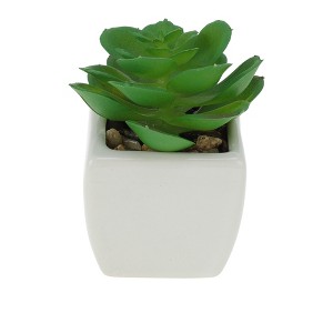 Unique Bargains Artificial Plants Ceramic Pot Plastic 2.01"x2.01"x2.95" 1 Pc - 1 of 4