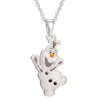 Disney Frozen Olaf The Snowman Fine Silver Plated Pendant Necklace, 16 + 2"