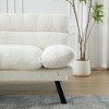 Modern 3-in-1 Convertible 2-Seats Sofa Bed,Upholstered Sofa with Metal Feet, Folding Chaise Longue with Thick Backrest for Living Room, Office, Hotel - 4 of 4