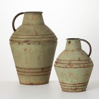Sullivans 23" & 15.5" Oversized Patina Jug Set of 2, Metal