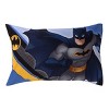 Warner Brothers Batman The Caped Crusader Blue, Gray, and Yellow 2 Piece Toddler Sheet Set - Fitted Bottom Sheet and Reversible Pillowcase - 4 of 4