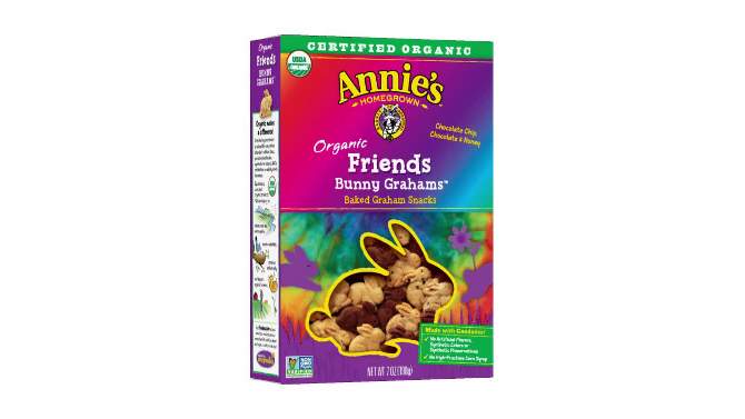 Annie&#39;s Organic Friends Bunny Grahams Chocolate Chip &#38; Honey Baked Snacks - 7oz, 2 of 14, play video