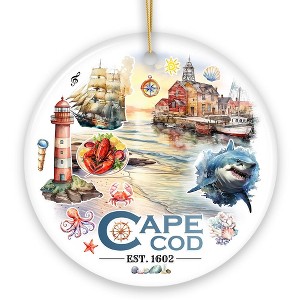 Artistic Cape Cod Exhibit Ornament, Massachusetts Landmark and Souvenir Gift| OrnamentallyYou - 1 of 4