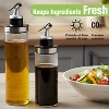 Garnen Oil and Vinegar Dispenser Set, 13.5oz & 22oz Oil Dispenser for Kitchen, Olive Oil Bottles + Wooden Rack, Cooking Oil Dispenser Glass Container - 3 of 4