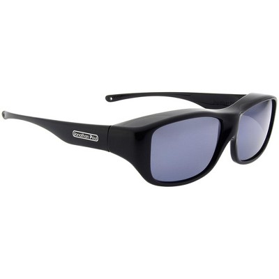 Jonathan Paul Quamby Large Designer Fitovers Sunglasses in Matte Eternal Black/Polarized Polarvue Gray - Frame(Width:141mm/Height:41mm)