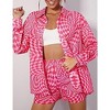 WhizMax Women's Casual 2 Piece sets Long Sleeve Button Down Shirt High Waist Drawstring Short Outfit sets - 2 of 3