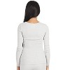 Memoi Women's Organic Cotton Seamless Rib Lace Long Sleeve Top - 3 of 4