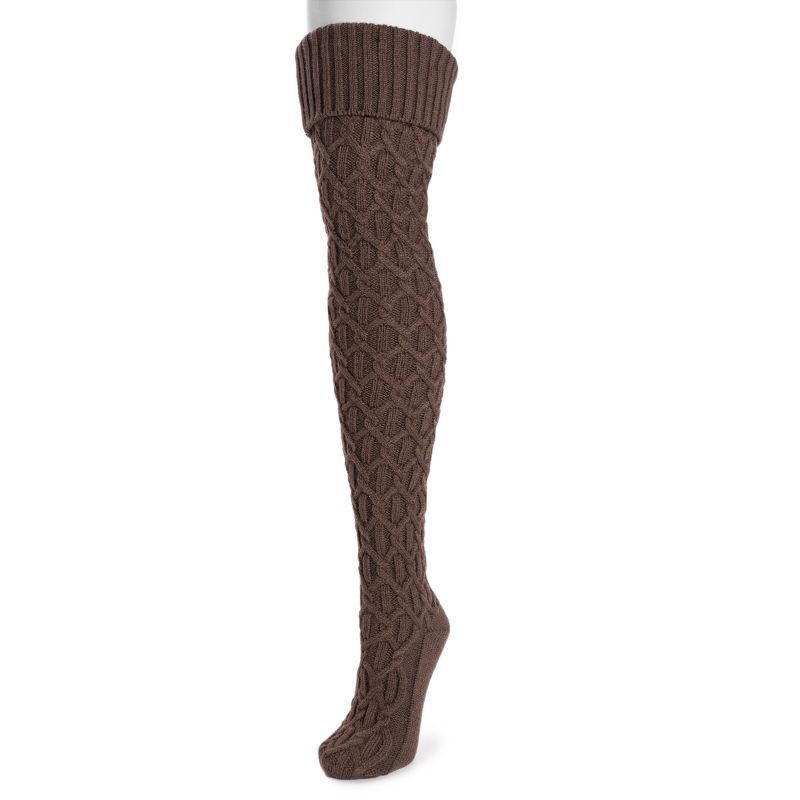MUK LUKS Women's Chunky Cable Over the Knee Socks, 3 of 5
