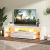 51"W/63"W Modern TV Stand TV  Console Floor TV Cabinet with LED Color Changing Lights, Toughened Glass Shelf and Drawer-ModernLuxe - 2 of 4