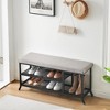 2-Tier Shoe Bench, Shoe Storage Organizer with Foam Padded Seat for Hallway, Living Room, Bedroom, Closet, Classic Black - 4 of 4